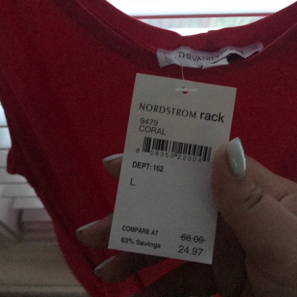 CORAL/RED NORDSTROM RACK DRESS - Picture 3 of 3